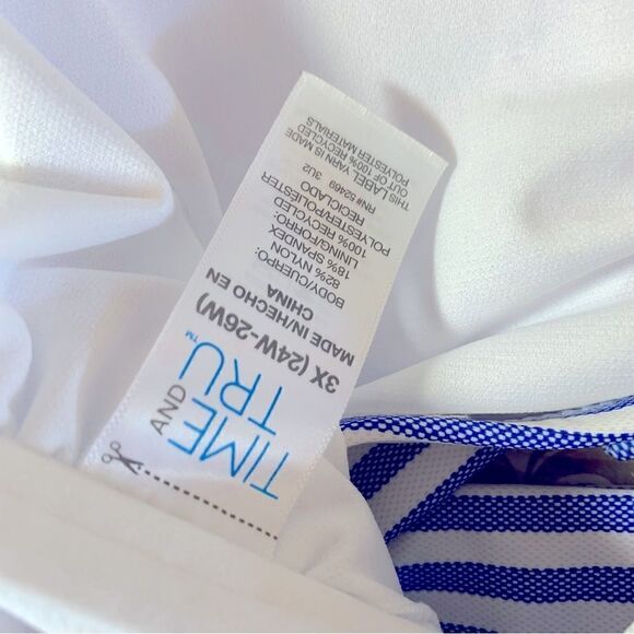 Time and Tru Swimsuit Bikini Blue/White Striped Sz 3X 24W-26W NWT Gorgeous - Picture 8 of 8